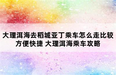 大理洱海去稻城亚丁乘车怎么走比较方便快捷 大理洱海乘车攻略